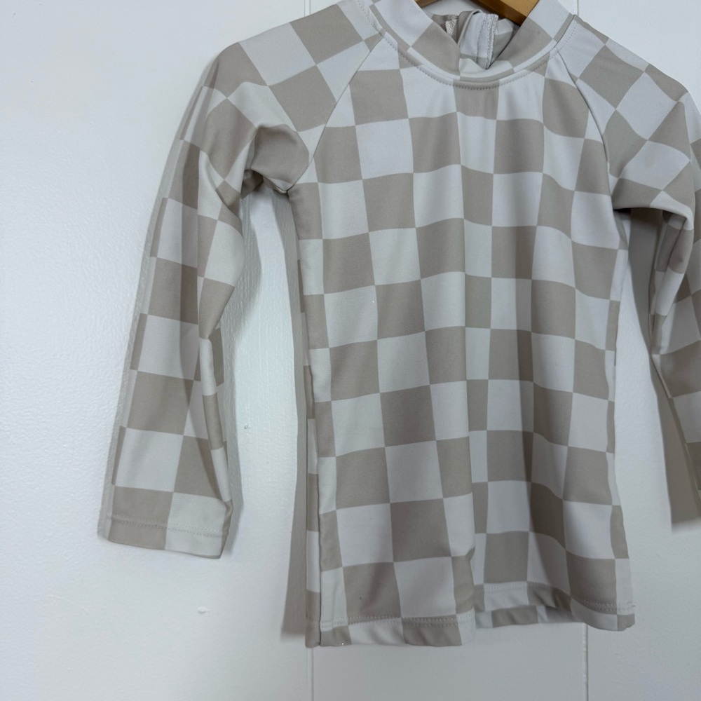 Brixton Phoenix Cream Checkered Rash Guard - Picture 5 of 13
